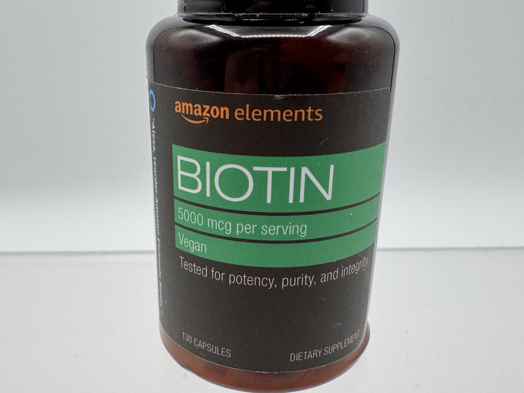 Amazon Elements Vegan Biotin 5000 mcg for Hair, Skin, Nails, 130ct, Sealed New