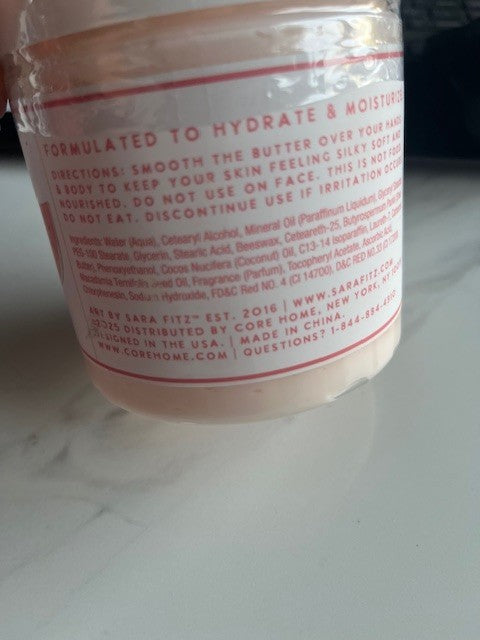 ART BY SARA FITZ  Watermelon Mint Body Butter, LIGHTLY Scented 16.9 oz SEALED