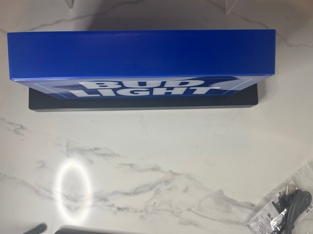Bud Light LED Lightbox 12" x 2.5"Micro USB Power Man Cave Game Room Bar Gift NIB