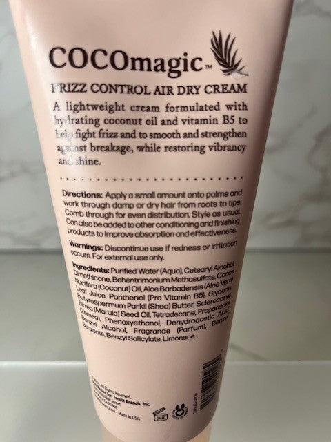 COCOmagic Frizz Control Air Dry Cream Coconut Oil Non-Greasy 6.0 oz Sealed NEW