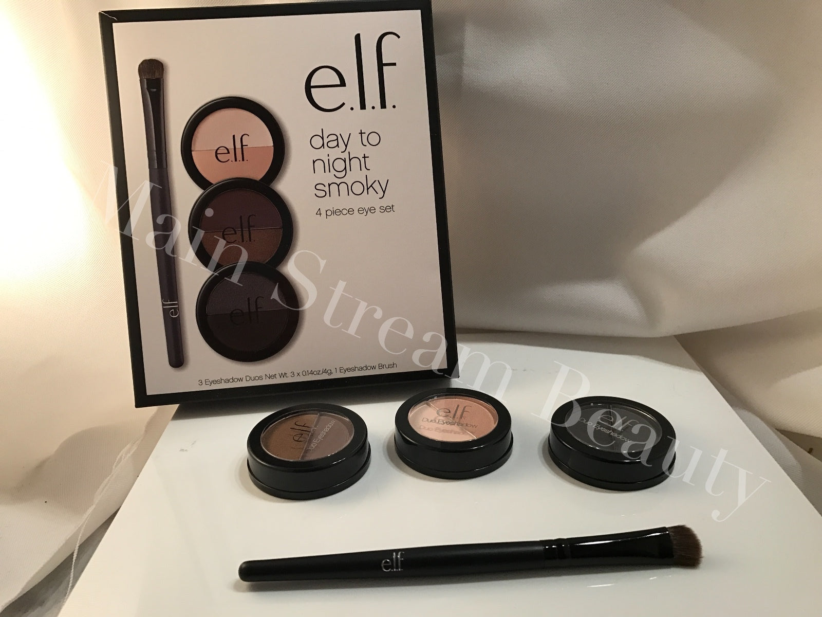 E.L.F. Day to Night Smokey Set 3 Eye shadow Duo and Brush elf Eyeshadow set 4pc