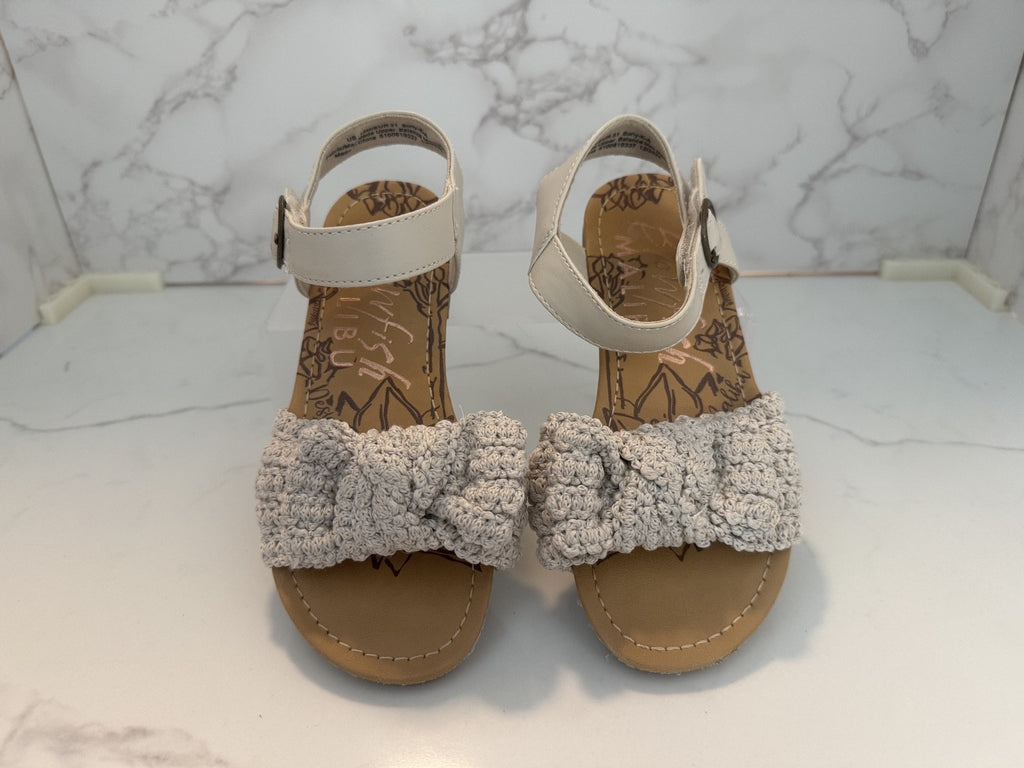 Blowfish Malibu Youth Girls Sassie-K Sandal Knitted Bow White 13 M, Pre-owned