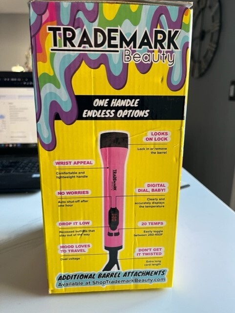 Trademark Beauty Mood Interchangeable Hair 3 in 1 Curling Iron+Glove,Clips & Bag