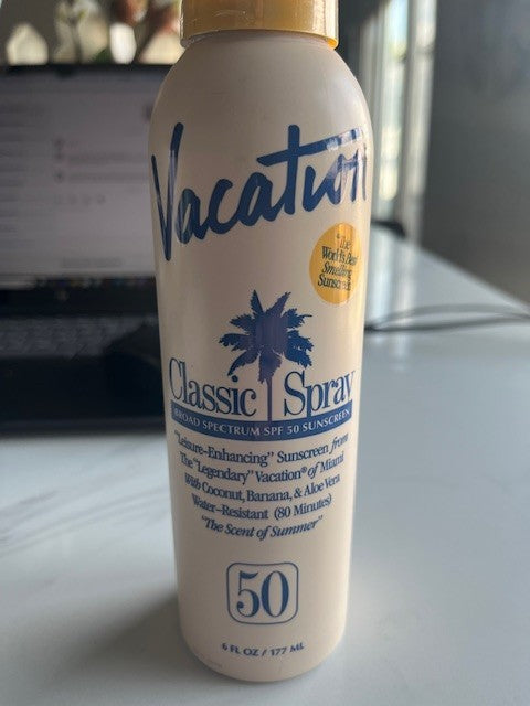 Vacation Classic Broad Spectrum Sunscreen Spray  SPF 50  6 oz  Water Res. 05/26