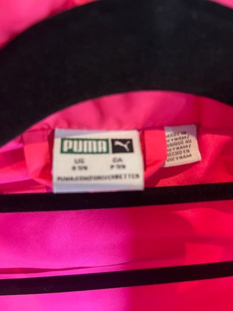 PUMA Girls Quilted Vest Size 7/8Puffer Vest Full Zip Bright Hot Pink w/Pockets