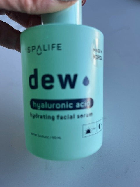 Spa Life Dew Hyaluronic Acid Serum Hydrate & Restore Moisture  3.4 Oz NIGHT/DAY