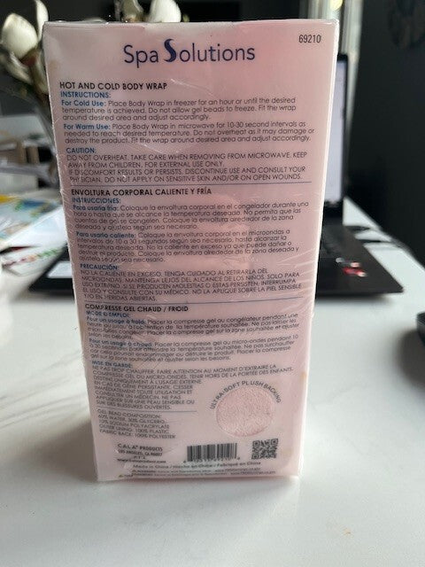 NEW Spa Solutions Hot & Cold Body Wrap -Pink- Back, Neck, Shoulder,Legs  SEALED