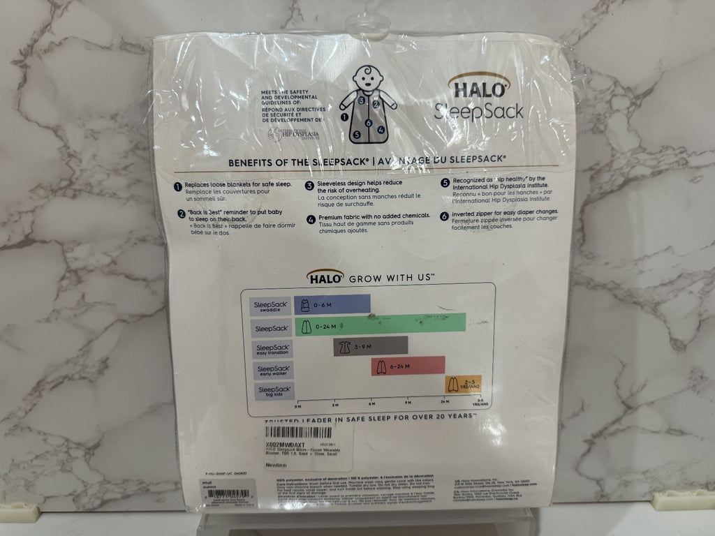 HALO Sleepsack 100% Cotton Wearable Blanket - Gray/White Cameo - New Sealed