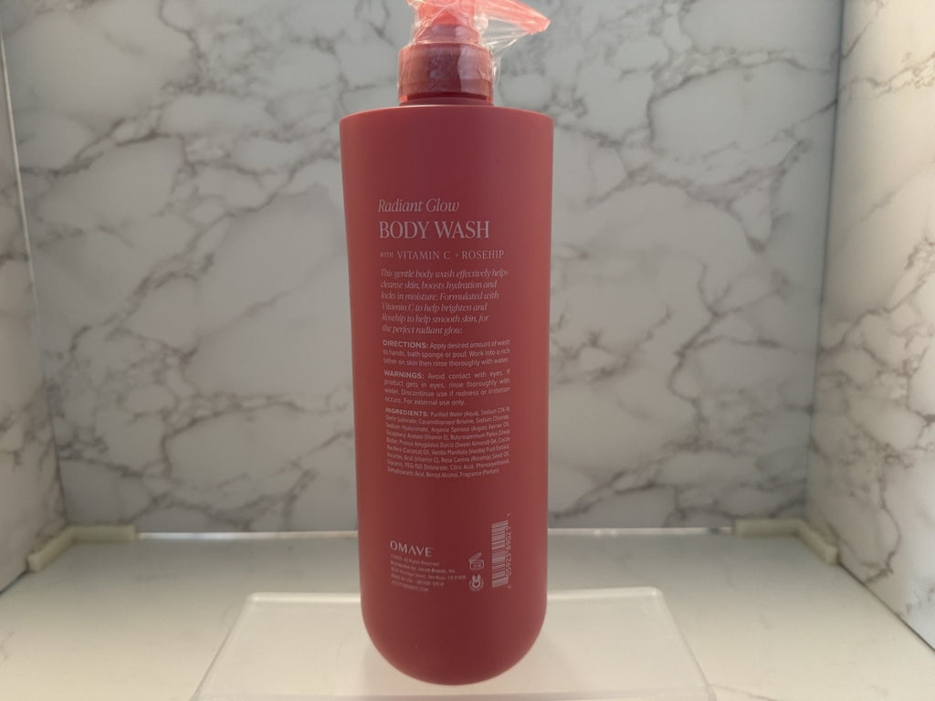 OMAVE Luxury Bodycare Body Wash Radiant Glow COCONUT VANILLA Rosehip 32oz, NEW