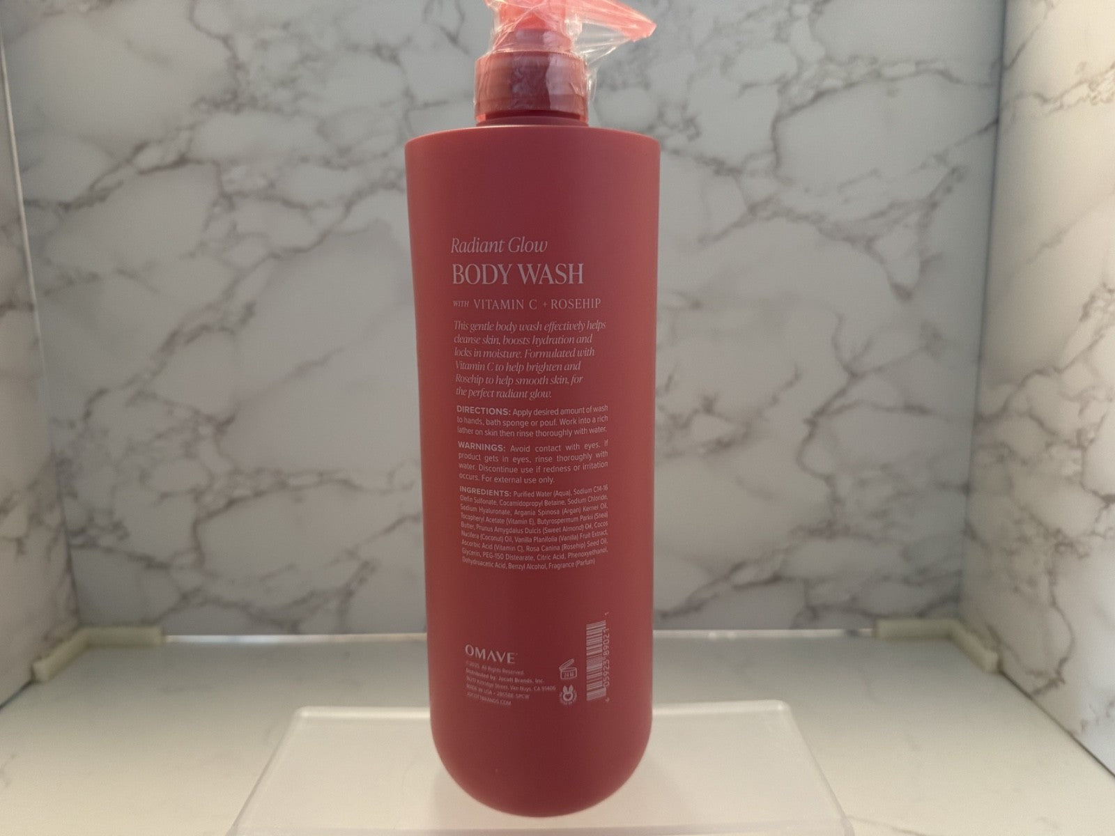 OMAVE Luxury Bodycare Body Wash Radiant Glow COCONUT VANILLA Rosehip 32oz, NEW
