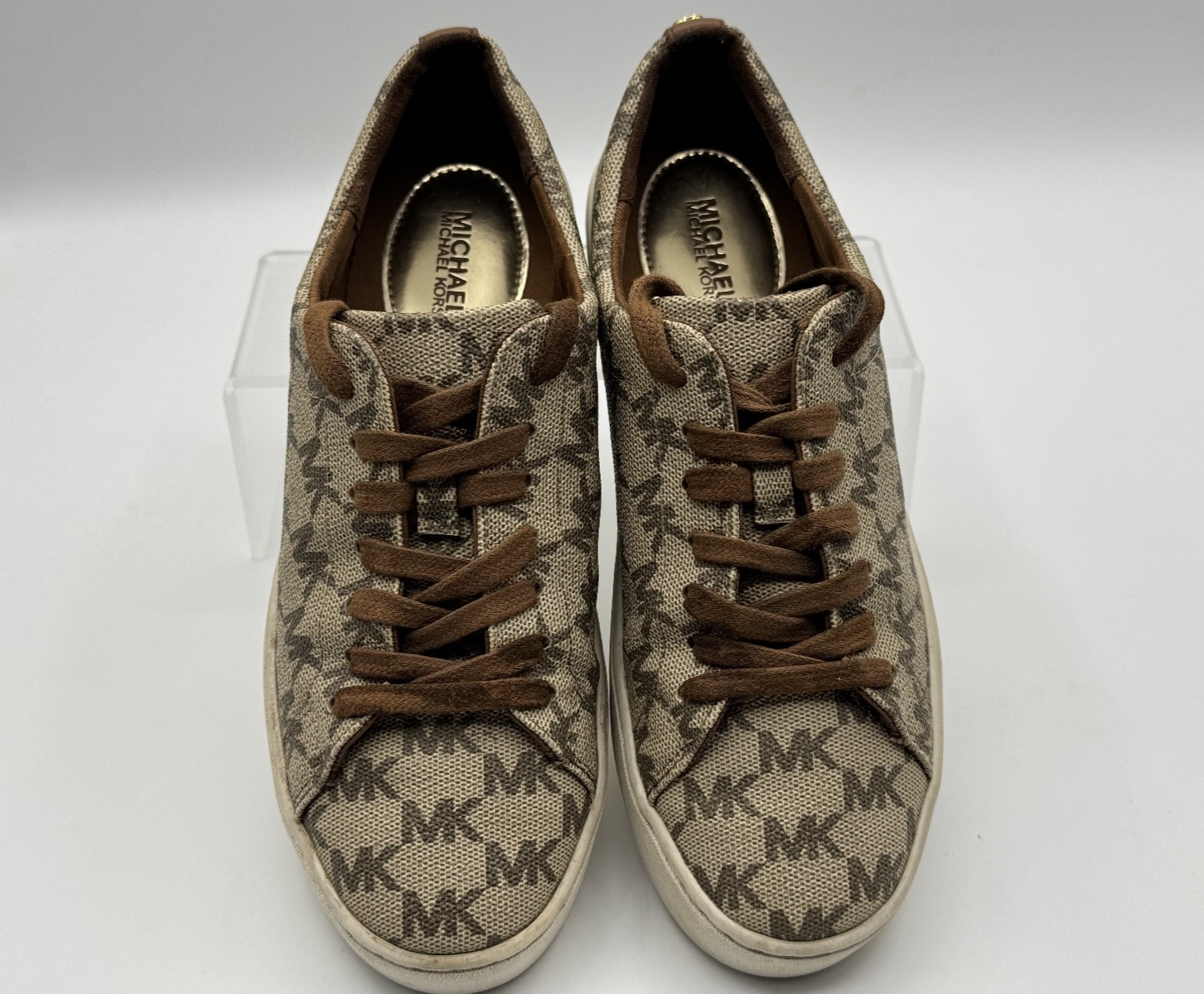 Michael Kors Signature Women's Keaton Lace Up Shoe Tan/Brown Size 6M, Pre-owned