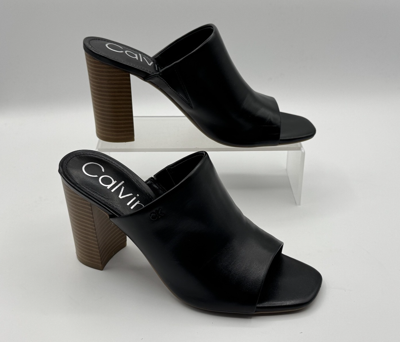 Calvin Klein Women's Jotie Block Heel Dress Sandals Black, Size 8m, pre-owned