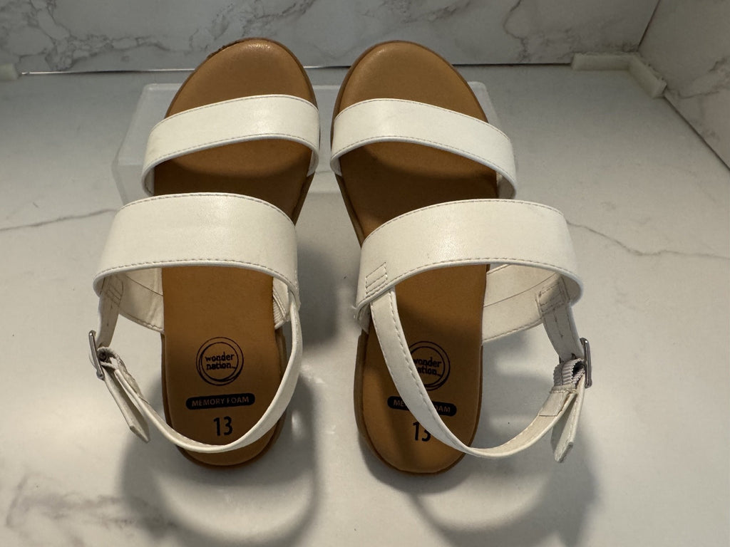 Wonder Nation White Wonder Nation Two-Strap Sandal Size 13 Girls, Pre-owned