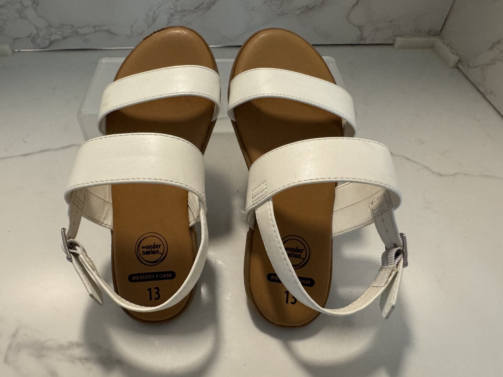 Wonder Nation White Wonder Nation Two-Strap Sandal Size 13 Girls, Pre-owned