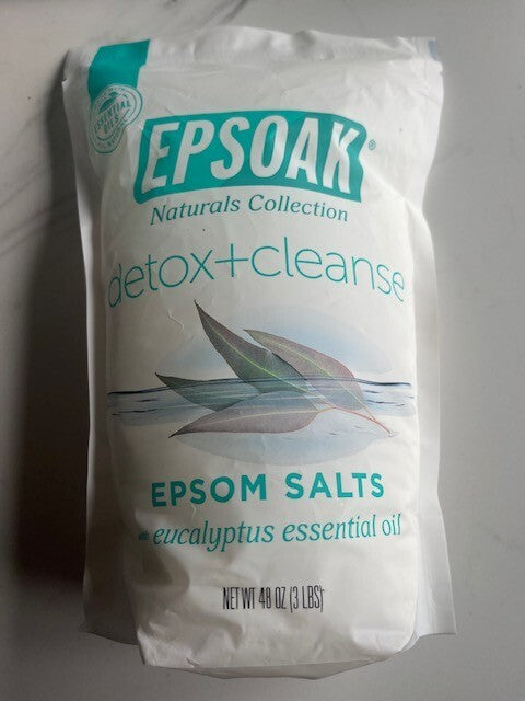 Epsoak Naturals Collection Epsom Salt 3 Lbs Detox + Cleanse Bath Salts, 9/28 New