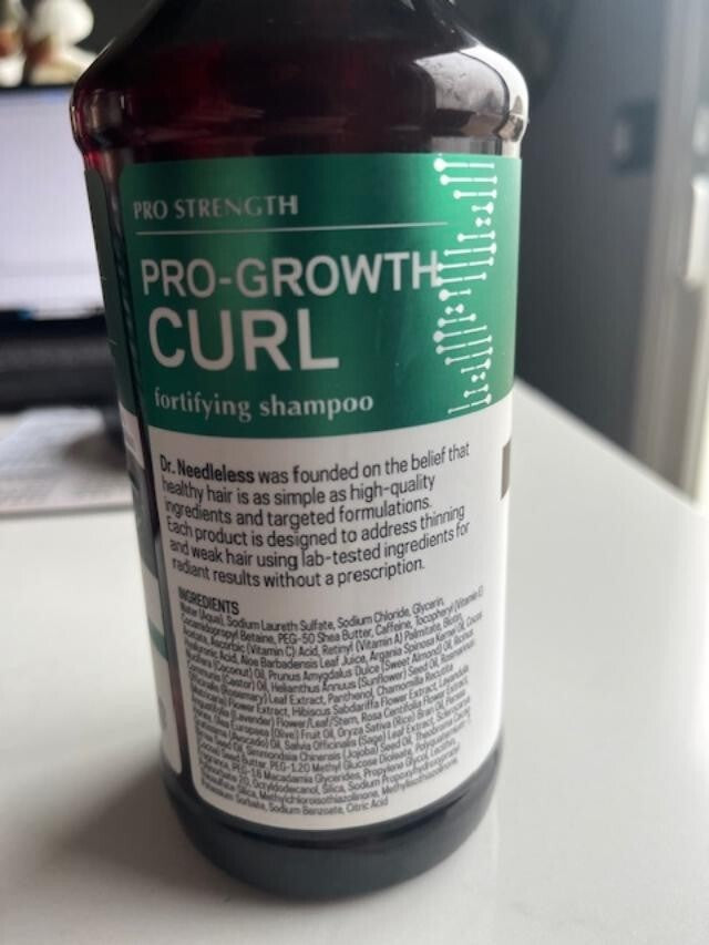 Dr. Needleless PRO STENGTH Pro Growth Curl Fortifying Shampoo  Jojoba Oil 16 oz