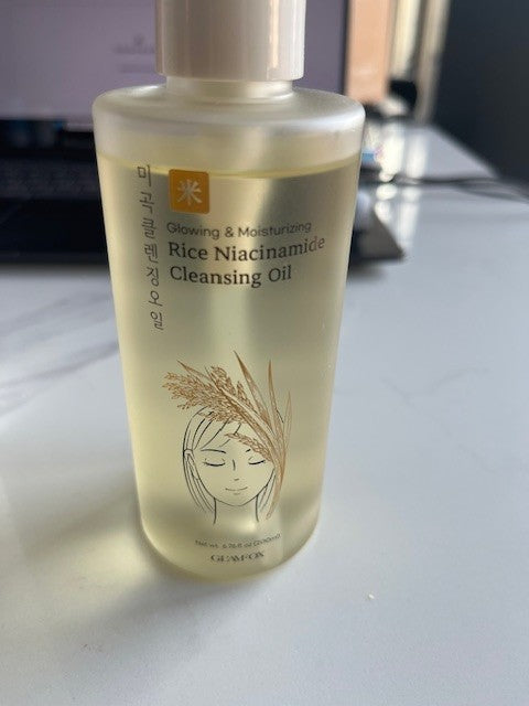 GLAMFOX Rice Niacinamide Cleansing Oil 6.76 oz Glow Moisturizing NIB EXP 04/27