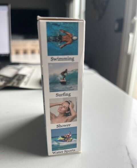 Swimming Ear Plugs New Design 4 Pairs Colorful Reusable Comfortable Fit, W/Case