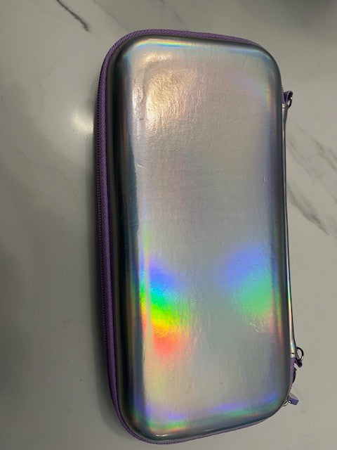 Mermaid Metallic Zip Up Girl Pencil Box Game Case Doll Case Multi use w/Straps