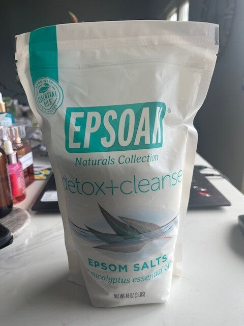 Epsoak Naturals Collection Epsom Salt 3 Lbs Detox + Cleanse Bath Salts, 9/28 New