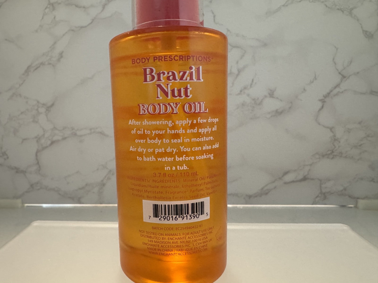 Brazil Nut Body Oil Lightweight Moisture for Soft & Nourished Skin 3.7oz New