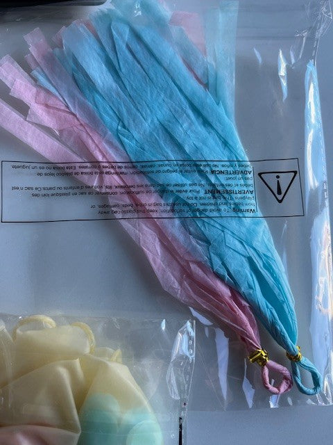 Multicolor Balloon Garland Kit Gender Reveal Popper Confetti 48 Pieces Decor NIB