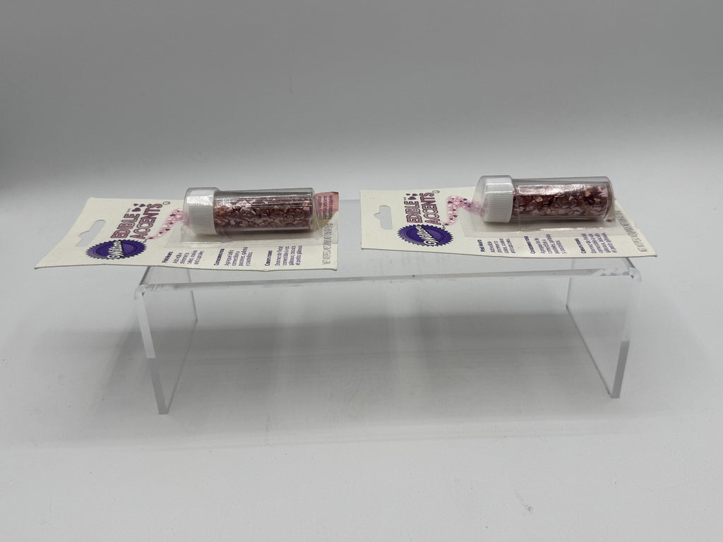 2 pk. Wilton Edible Accents pink hearts .04ozs, for Baking, Cookies, Cakes, NEW