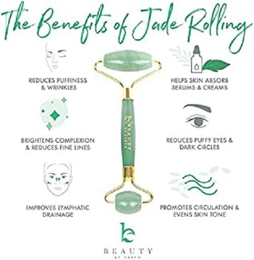 Jade Roller by My Inspirations Double-Ended Skin Beautification Tool NIB