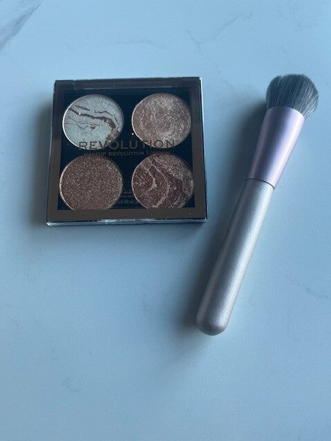 Makeup Revolution London Highlighter Cheek Kit Palette Don't Hold Back W/Brush