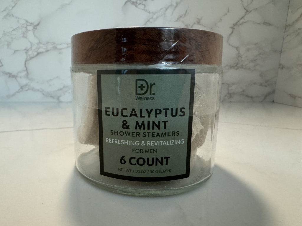 Dr. Wellness Eucalyptus & Mint Shower Steamers For Men/Unisex 6 Ct. New Sealed