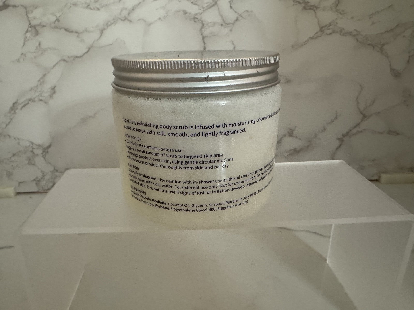 Spa Life Coconut Salt Body Scrub Infused with Coconut Oil 20 oz, Soft Skin New