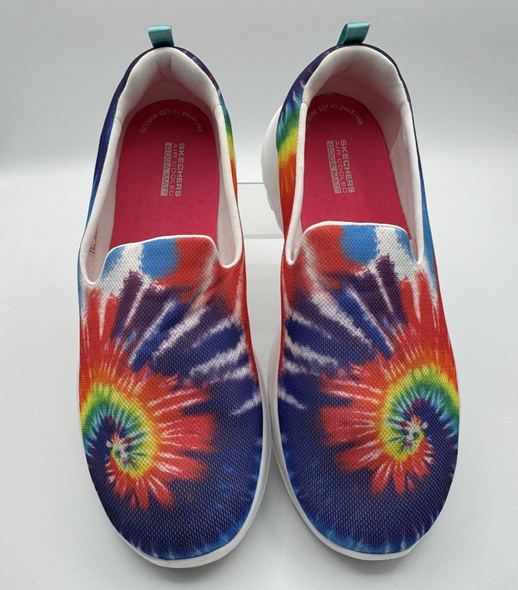 SKECHERS Women's Go Walk Joy Fun Energy Tie-Dye Multi Slip On Sneakers -Size 11