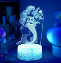 Nice Dream Mermaid 3D Illusion Lamp Mermaid Light Changing Colors w/Remote NEW