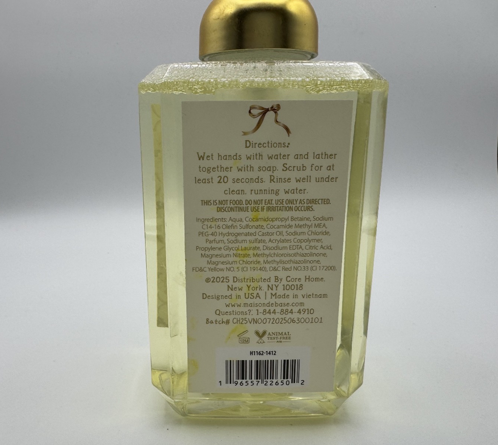 Maison De Base Ginger Honey Foaming Foam Hand Wash Soap Gold Pump 20.9oz NEW