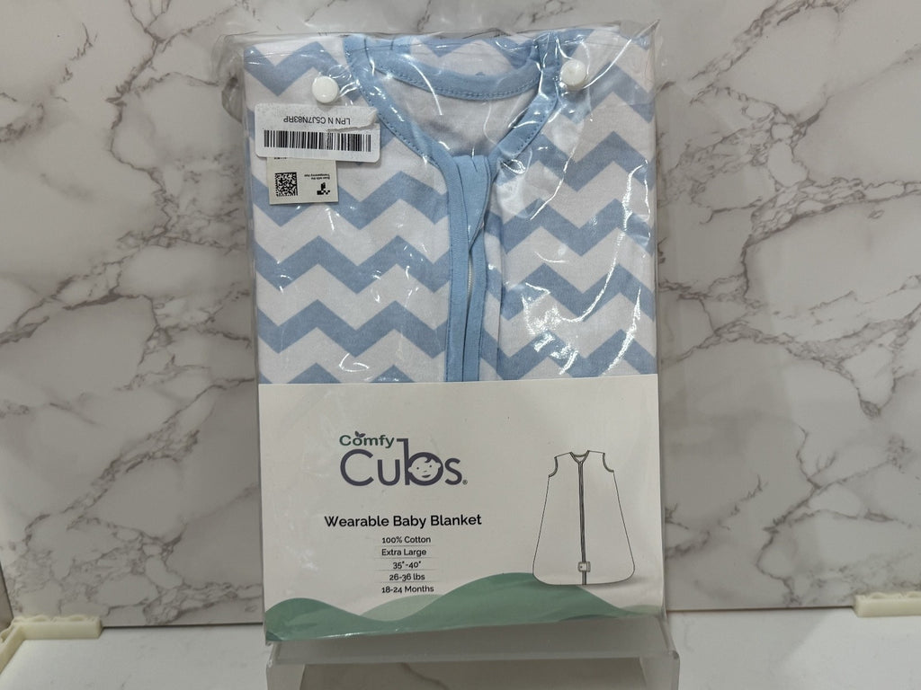 Comfy Cubs Sleepsack Wearable Blankets Blue & White 2PC Baby Blanket 18-24 Month