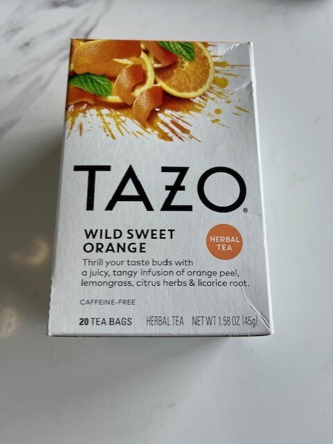 Tazo Wild Sweet Orange Tea 20ct Box HERBAL TEA, Caffeine Free, Exp. 4/25 SEALED