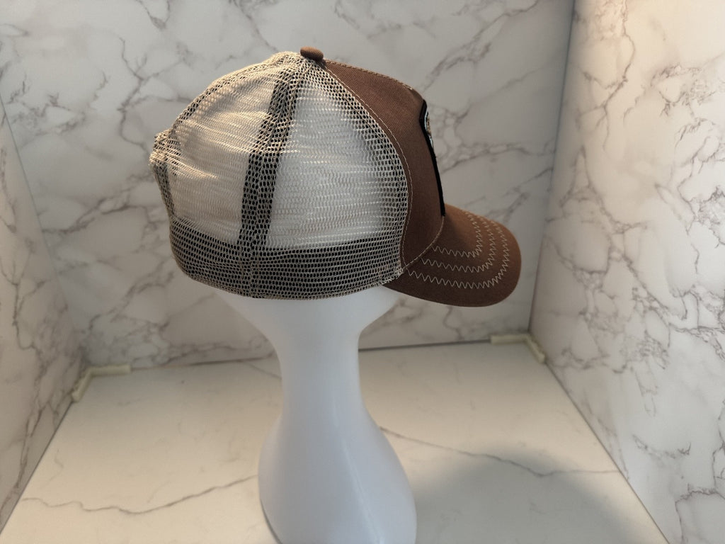Goorin Bros Beaver One Size Brown Patch Snapback Trucker Hat Pre-Owned, Excellen