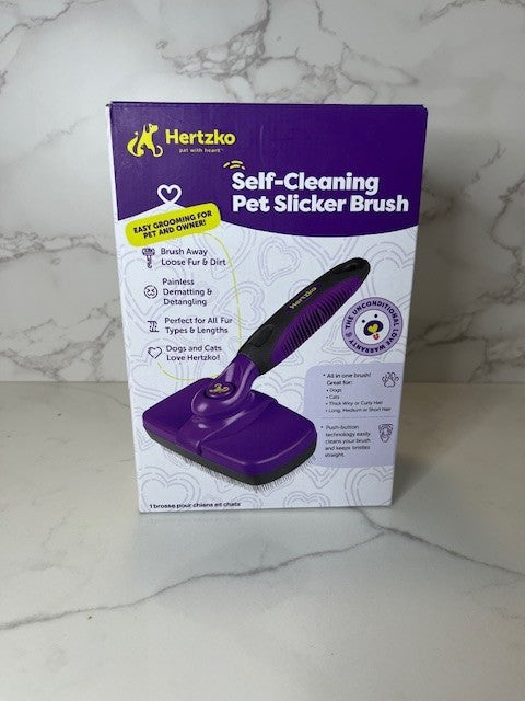 Hertzko Brush, Dog Brush for Shedding, Cat & Dog Grooming Self Clean Release NIB
