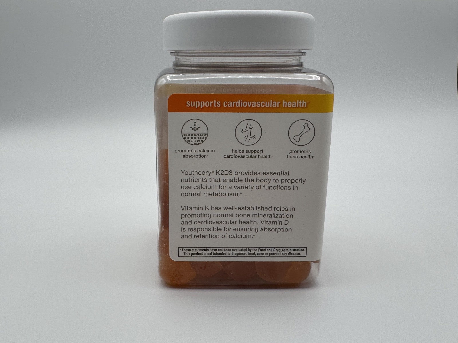 Youtheory K2D3 Essential Daily Vitamins Peach 60 Vegetarian Capsules Exp 08/2026