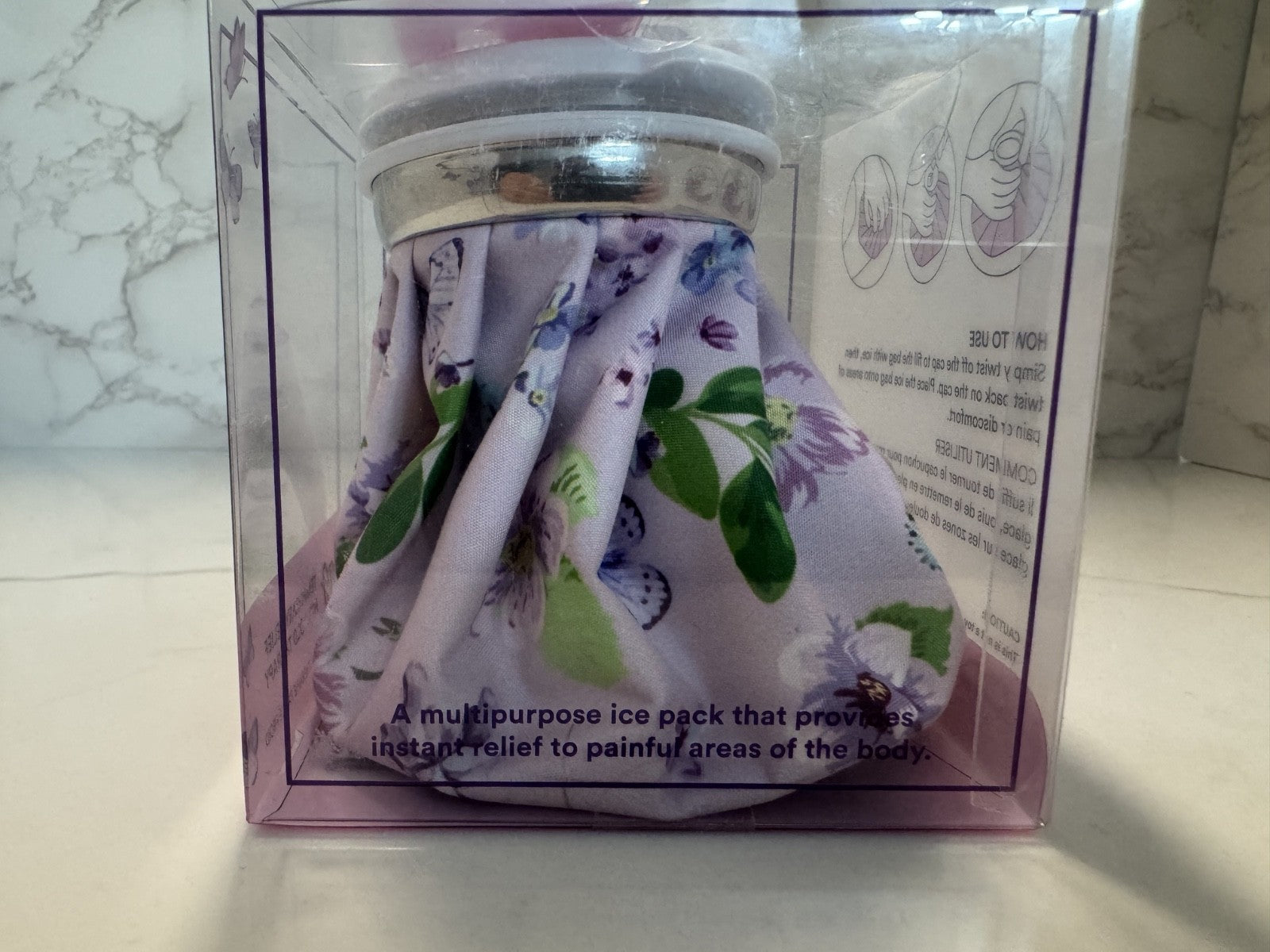 Lindo Small Ice Bag Temporary Relief for Cold Therapy, Purple, Body Aches NIB
