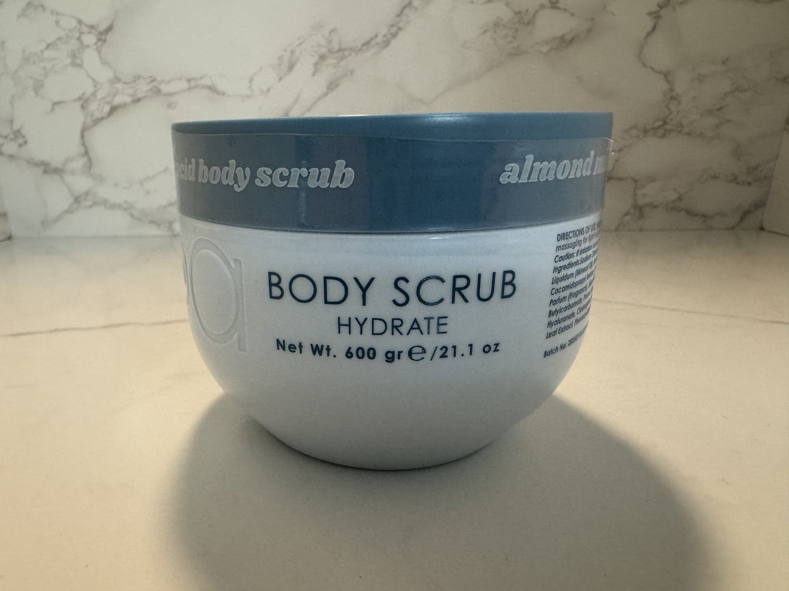 Ciroa Almond milk & Hyaluronic Acid Hydrate Body Scrub 21.1 OZ, Australian Owned