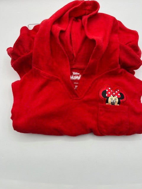 DISNEY JUNIOR Minnie Mouse One Piece Cover Up Pool Terry Cloth 3T, Pre-owned