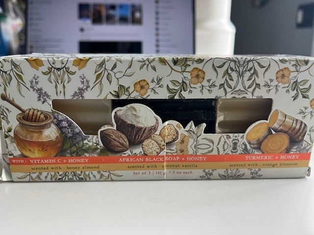 Well Body Co. Orange Blossom, Coconut Vanilla,Honey Almond Bar Soap Trio 5oz ea.