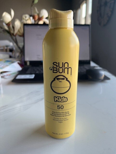 Sun Bum Kids SPF 50 Clear Sunscreen Spray 6oz Wet & Dry Skin Prevent Sunburn NEW