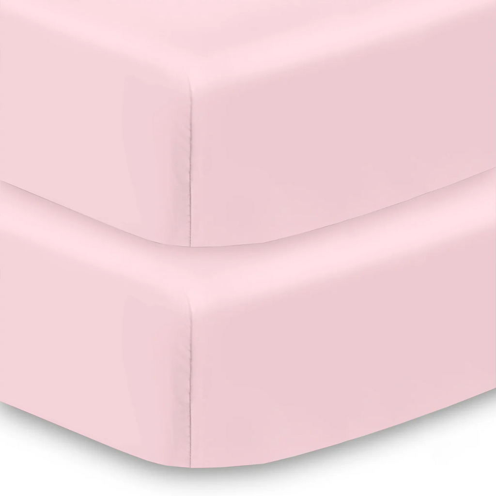 BreathableBaby All-in-One Fitted Sheet & Waterproof Cover Light Pink 2 Pack New