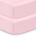 BreathableBaby All-in-One Fitted Sheet & Waterproof Cover Light Pink 2 Pack New