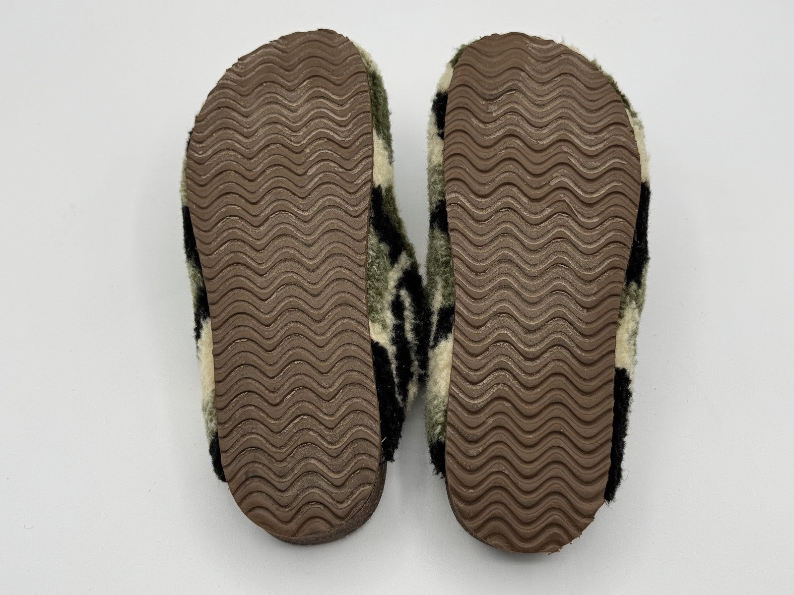 Steve Madden Women's 8 M Vesa Green Black Camouflage Sherpa Mule Slipper Clog