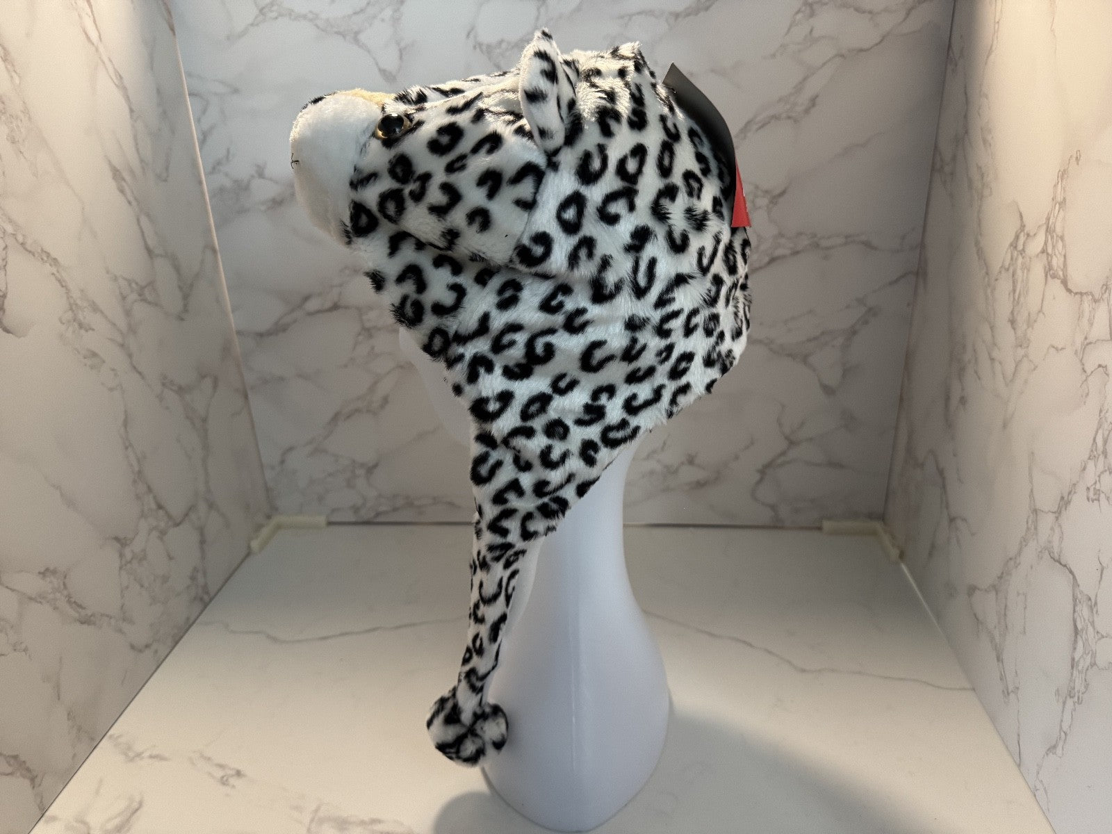 Snow Leopard Soft Winter Plush Hat Kids & Adults Christmas Hoilday, Cold Weather