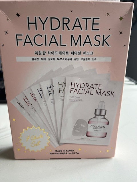 Dermal Shop Korea Collagen Face Mask  7 Days Facial Care 7 Mask Sealed 04/28 NIB