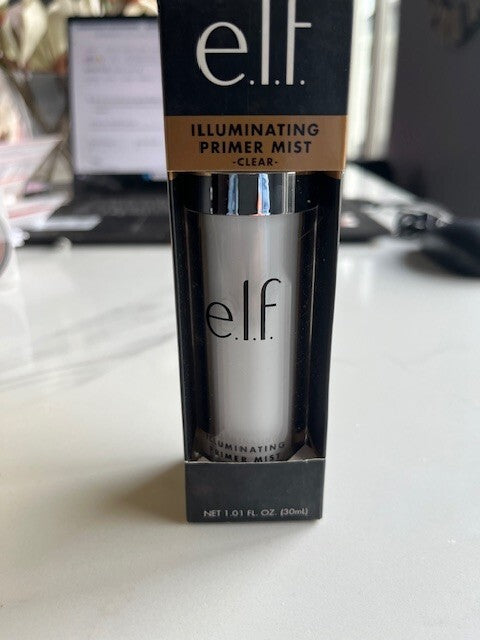 e.l.f. Cosmetics illuminating Primer Mist Clear, Smooth Makeup, Preps Skin NIB
